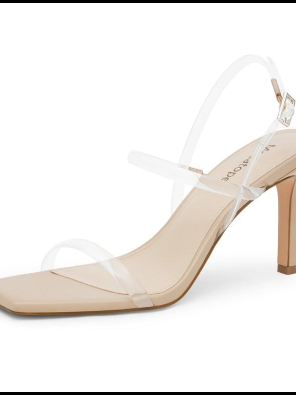 Modatope Womens High Heel Strappy Sandals Square Toe Ankle Strap Faux Leather